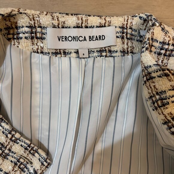 Veronica Beard Bentley Check Tweed Crop Jacket - Picture 9 of 9